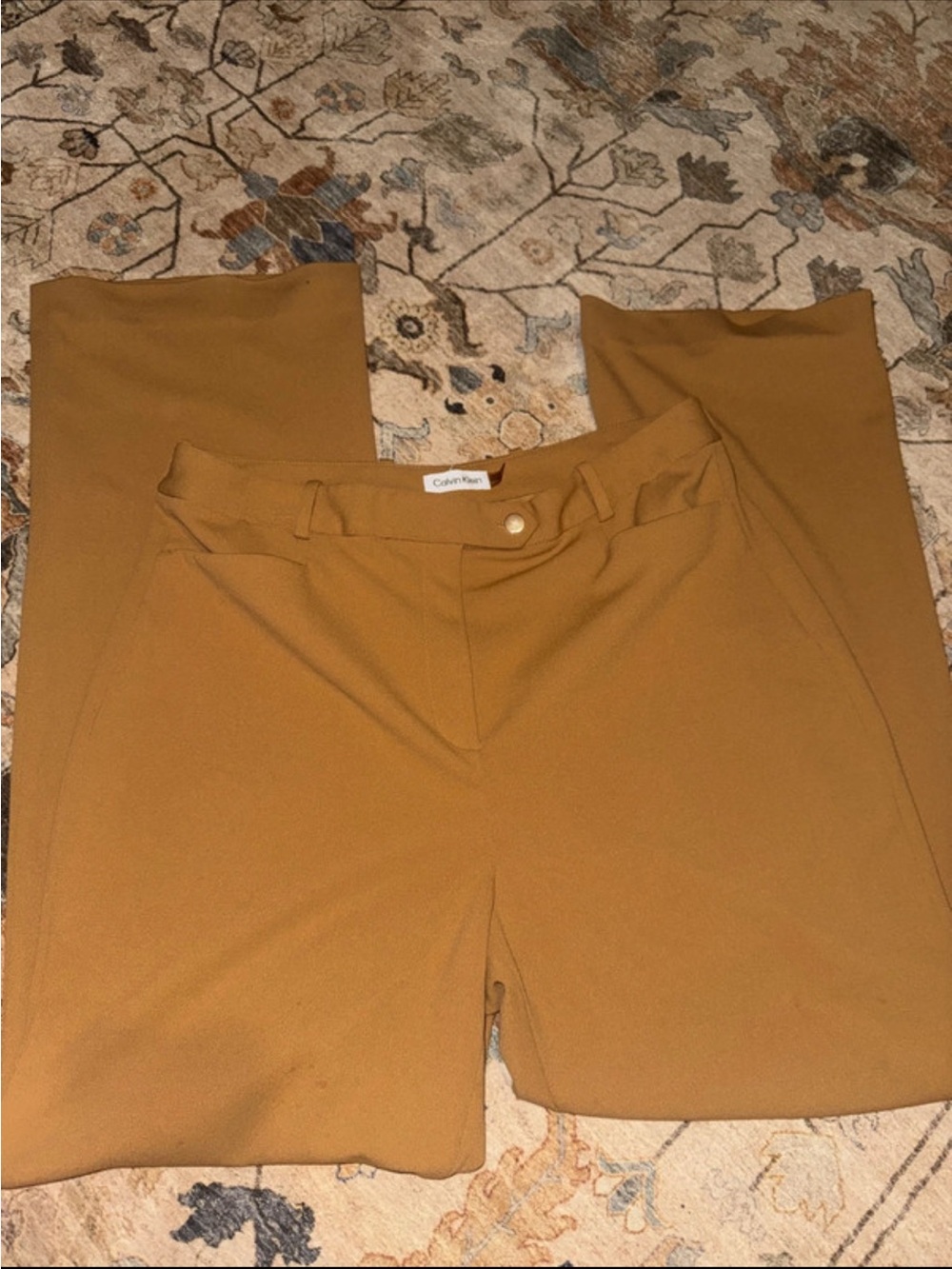 Calvin Klein Caramel Wide-Leg Trousers